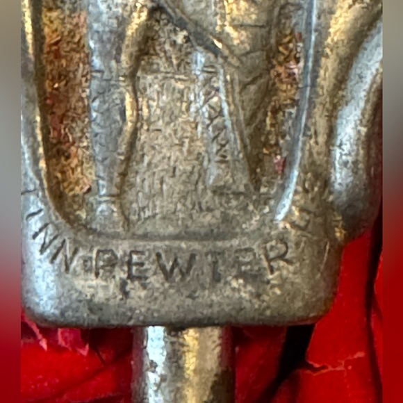 Vintage Norwegian Pewter T Handle Corkscrew Viking Ship Warrior Barware - Picture 5 of 7